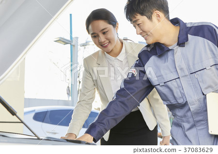 Car, worker, customer, Korean 37083629