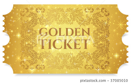 Gold ticket, golden token (tear-off ticket, coupon Gold ticket, golden token (tear-off ticket, coupon 37085010