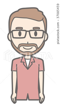 戴眼鏡的有鬍子的人面對前面 37085459