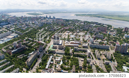 Khabarovsk, city view from height of bird's flight Khabarovsk, city view from height of bird's flight 37086823