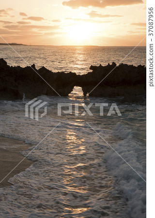 日落，太陽路，垂直版本 37087956