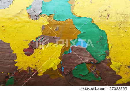 Peeling paint. Colored layers. 37088265