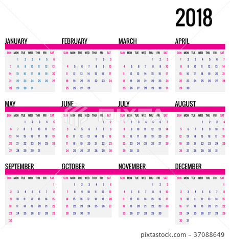 Calendar for 2018 Calendar for 2018 37088649