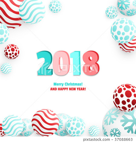 3d Christmas Balls 37088663
