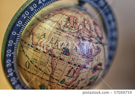 Close-up on a small globe 37089759