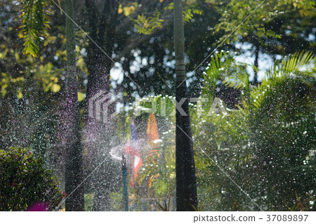 Water spray to bokeh. Water spray to bokeh. 37089897
