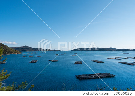 景觀與瀨戶內海的養殖牡蠣 景觀與瀨戶內海的養殖牡蠣 37090030