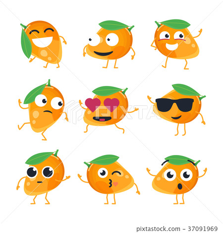Funny mango - vector isolated cartoon emoticons - Stock Illustration  [37091969] - PIXTA