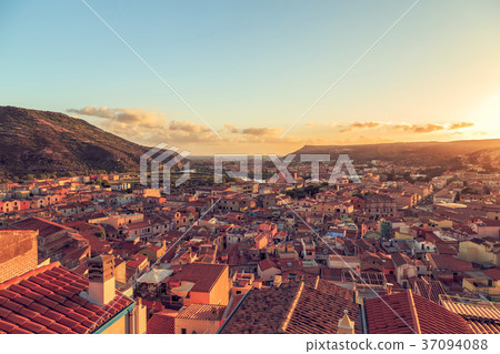 Sunset. in Bosa, Sardinia, Italy 37094088