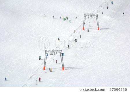 Overview of Austrian ski resort in the Alps Overview of Austrian ski resort in the Alps 37094336