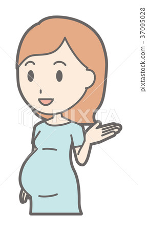 一個穿著綠色衣服的孕婦正在指導 一個穿著綠色衣服的孕婦正在指導 37095028