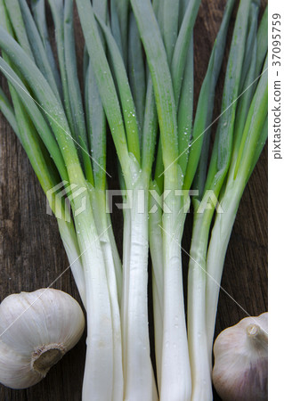 蒜頭，長洋蔥，蔥 ，ニンニク、長いタマネギ、タマネギ、Garlic, long onion, 37095759