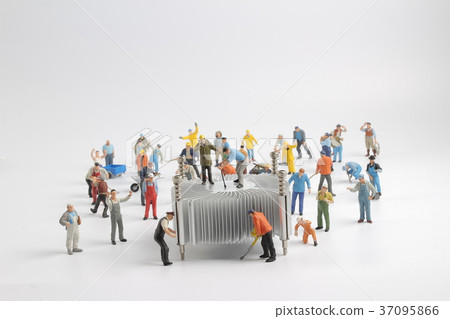 Group of engineer workers are repairing CPU Group of engineer workers are repairing CPU 37095866