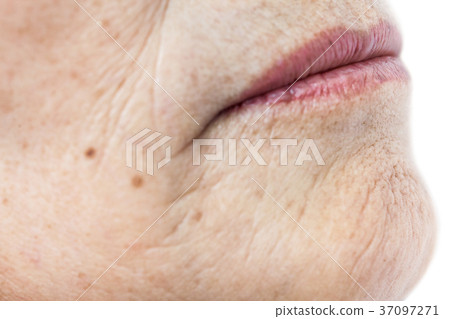 wrinkled old asian woman skin texture 37097271