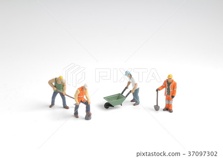 Mini people in engineer worker occupation isolate Mini people in engineer worker occupation isolate 37097302