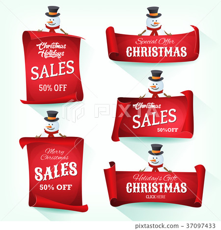 Snowman Holding Christmas Parchment Scroll Snowman Holding Christmas Parchment Scroll 37097433