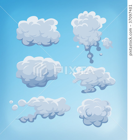 Smoke, Fog And Clouds Set On Blue Sky - Stock Illustration [37097481 ...
