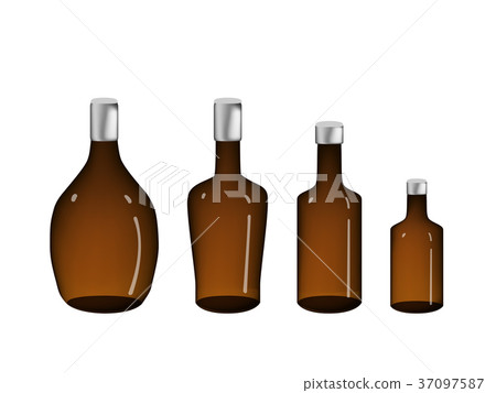 Brown Alcohol bottle isolated on white, vector 37097587