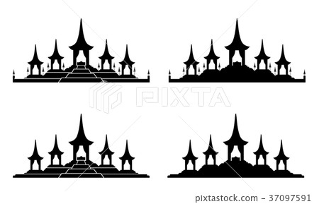 The Royal Funeral Pyre Rama 9 icon , vector design 37097591