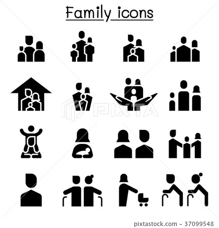 Family icon set vector illustration graphic design-插圖素材 [37099548 ...