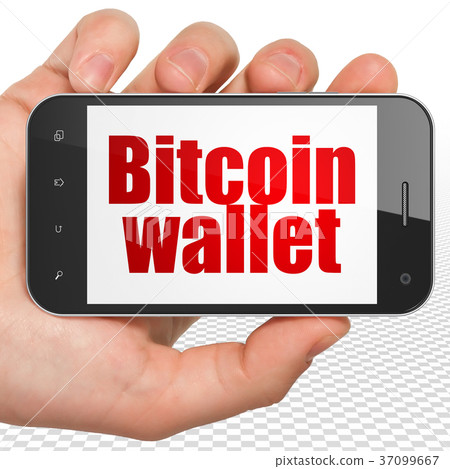 Blockchain concept: Hand Holding Smartphone with Blockchain concept: Hand Holding Smartphone with 37099667