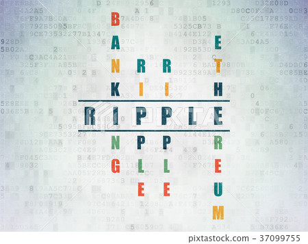 Blockchain concept: Ripple in Crossword Puzzle 37099755
