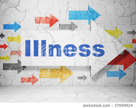 Healthcare concept: arrow with Illness on grunge Healthcare concept: arrow with Illness on grunge 37099924