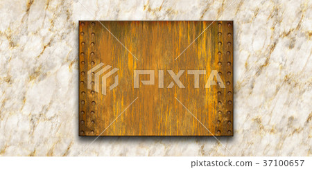 鮮豔細緻的生鏽金屬鐵板在大理石牆材質背景,前視圖(無縫接圖,高解析度 3D CG 渲染∕著色插圖) 鮮豔細緻的生鏽金屬鐵板在大理石牆材質背景,前視圖(無縫接圖,高解析度 3D CG 渲染∕著色插圖) 37100657
