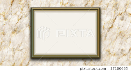 Colorful detailed blank photo frame on marble wall material background, front view (seamless connection, high resolution 3D CG rendering ∕ coloring illustration) 37100665