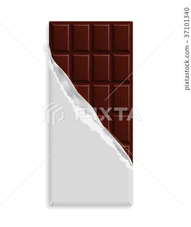 Dark bitter chocolate bar in a blank wrapper Dark bitter chocolate bar in a blank wrapper 37101340