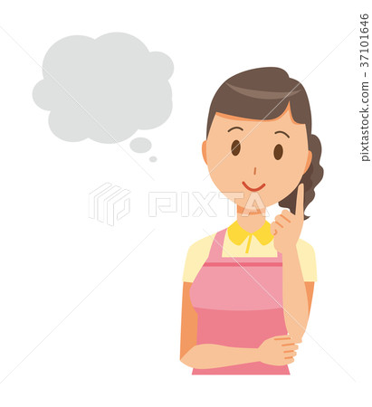 Imagine a woman home helper wearing an apron Imagine a woman home helper wearing an apron 37101646