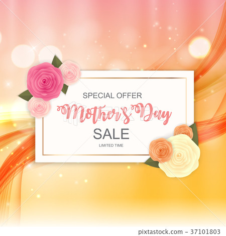 Happy Mother`s Day Cute Sale Background with 37101803