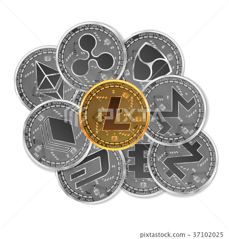 Set of gold and silver crypto currencies 37102025