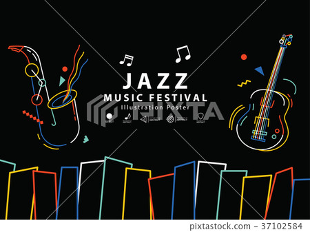 Jazz music festival banner poster A4 vector. - Stock Illustration  [37102584] - PIXTA