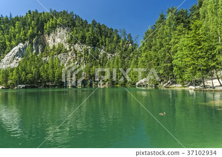 Lake in Adrspach-Teplice rocks 37102934