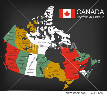 Canada map with provinces. All territories are Canada map with provinces. All territories are 37103280