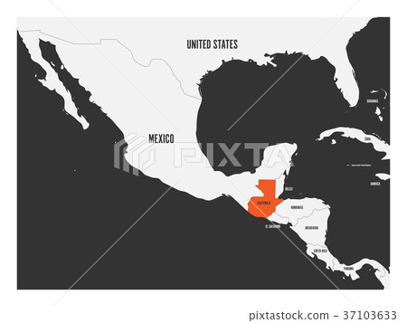 Guatemala orange marked in political map of 37103633
