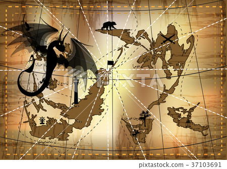 black dragon on the background 37103691