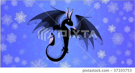 dragon on blue background dragon on blue background 37103753