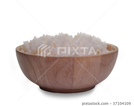 bowl full of rice.  (clipping path) 37104109