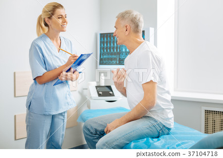 Delighted smart doctor being ready to listen 37104718