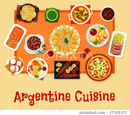 Argentinian cuisine lunch icon, food design