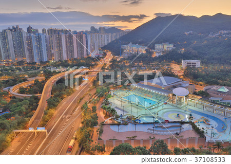 the sunset of Po Shun Road at TKO 37108533