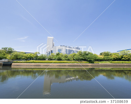 名古屋城市景觀名古屋國際會議廳和堀川 37108639