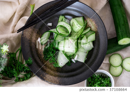 cucumber salad and with chia seeds cucumber salad and with chia seeds 37108664