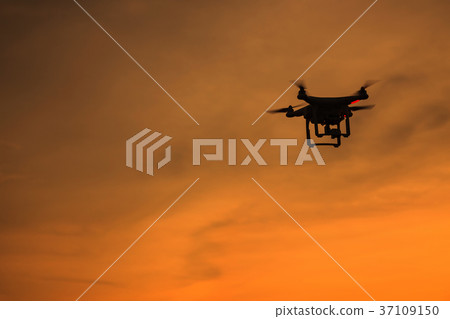 Silhouette of drone Silhouette of drone 37109150