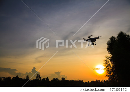 Silhouette of drone Silhouette of drone 37109152
