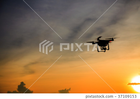 Silhouette of drone Silhouette of drone 37109153