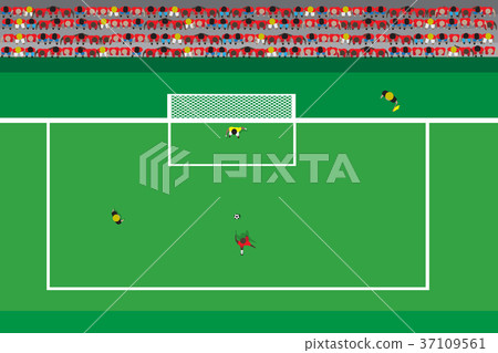 topview of penalty kick action  37109561