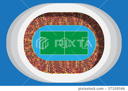 soccer or football stadium with full attendance 37109566